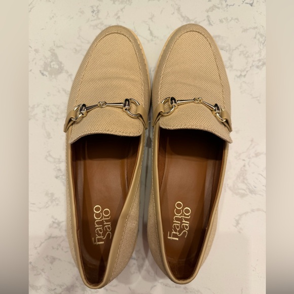 Franco Sarto Tan Loafers with Gold Accents - Picture 4 of 6